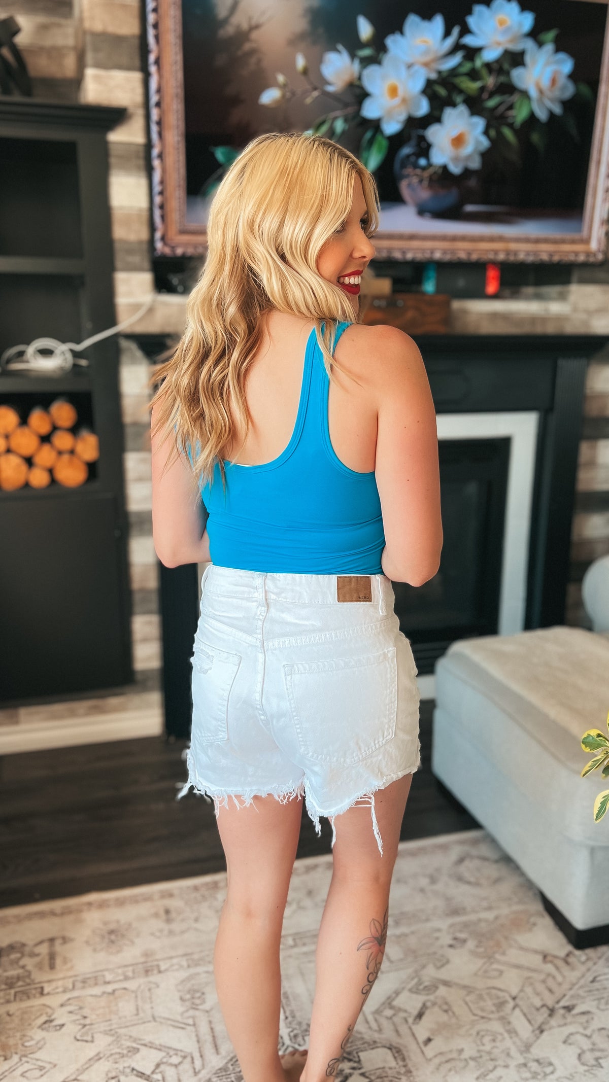 Mylie V-Neck Bodysuit | Sky Blue