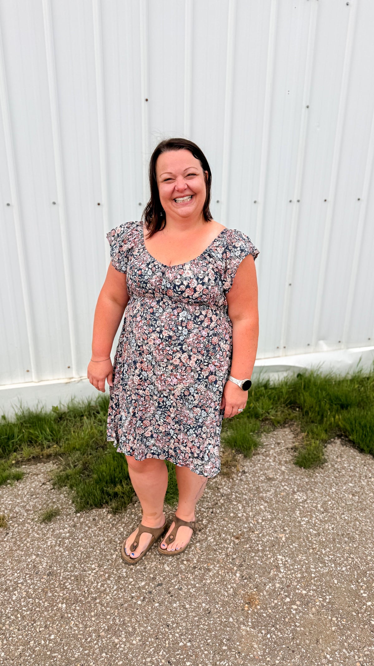 Sadie Floral Sundress | Soft Navy