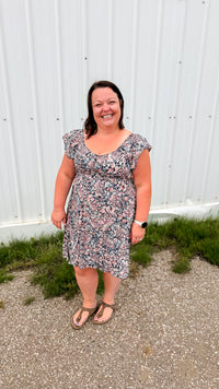 Sadie Floral Sundress | Soft Navy