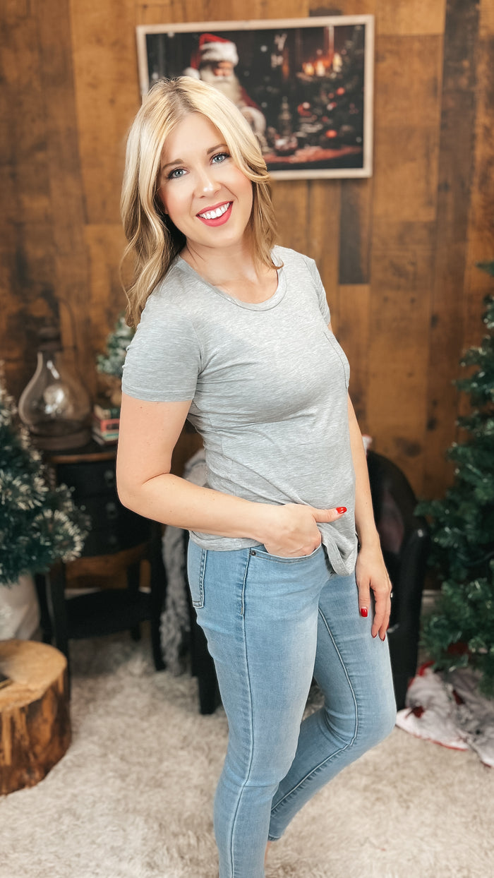Laura Heathered Tee | Grey