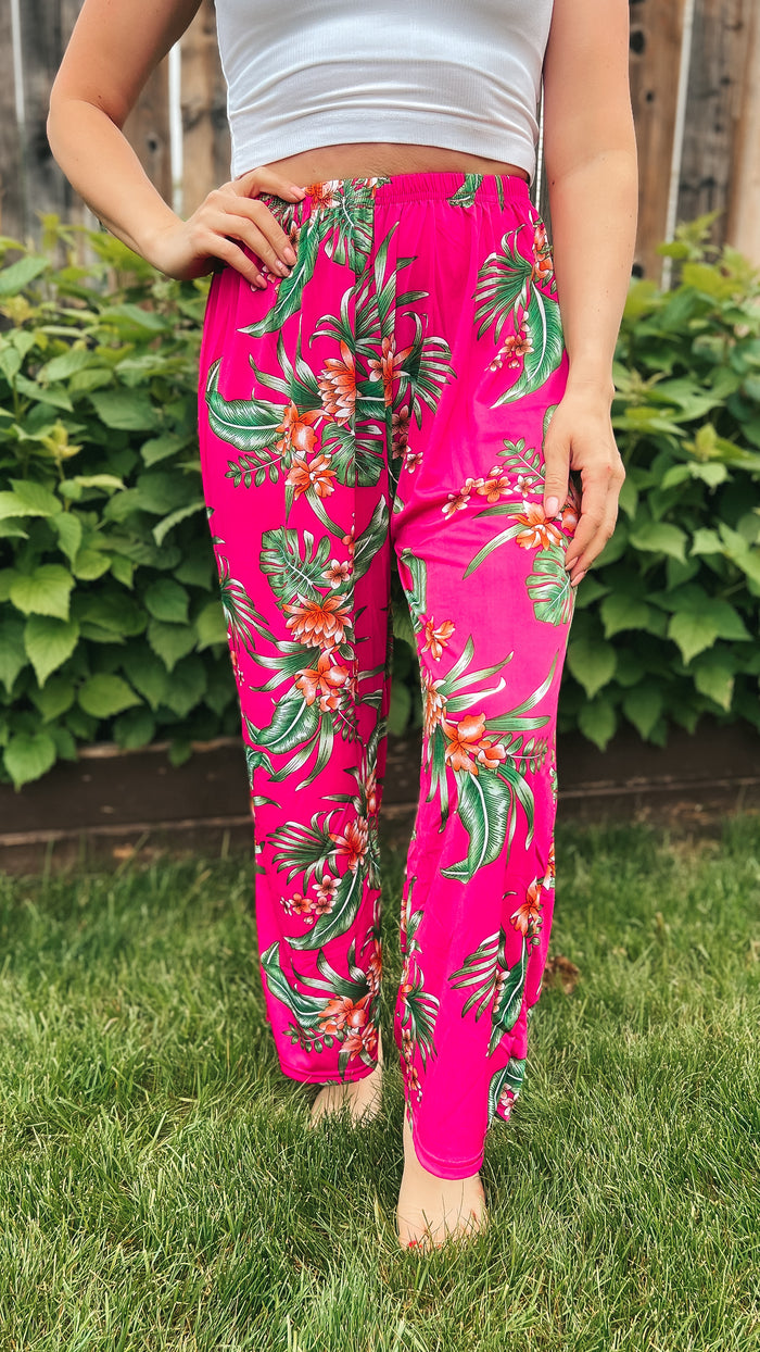 Jayla Floral Lounge Pants | Fuchsia