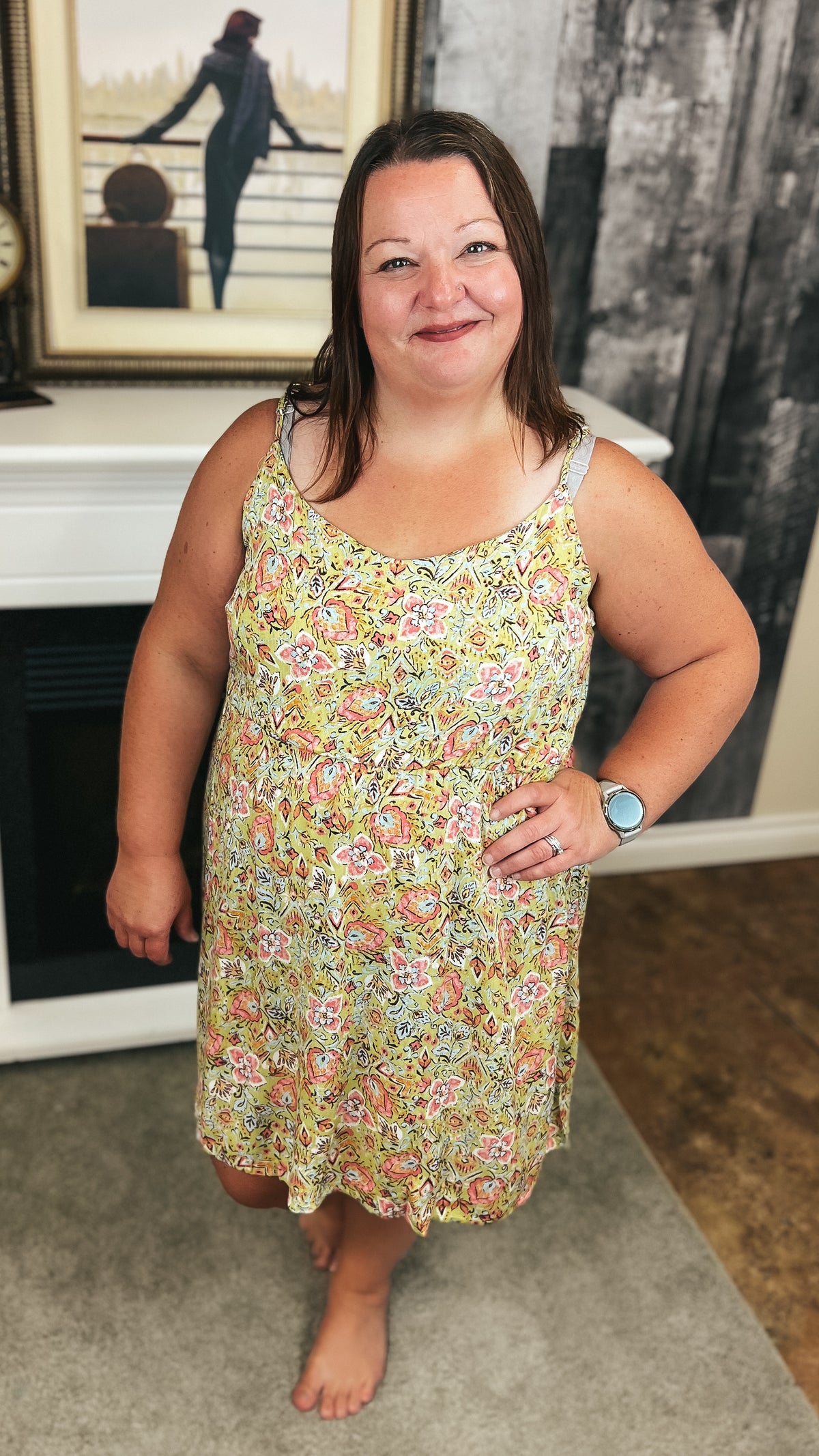 Diane Floral Sundress | Lime