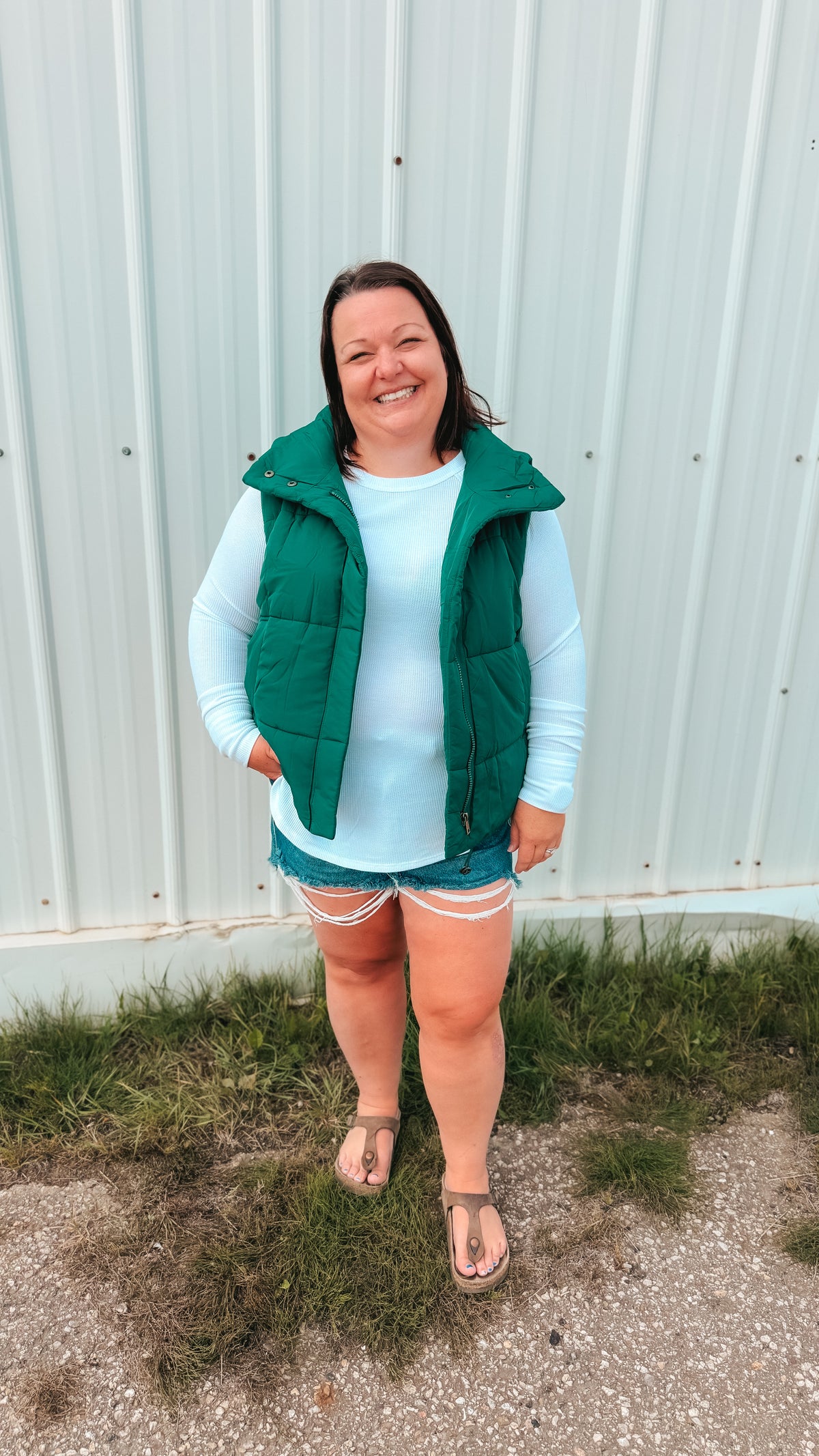 Tori Puffer Vest | Hunter Green