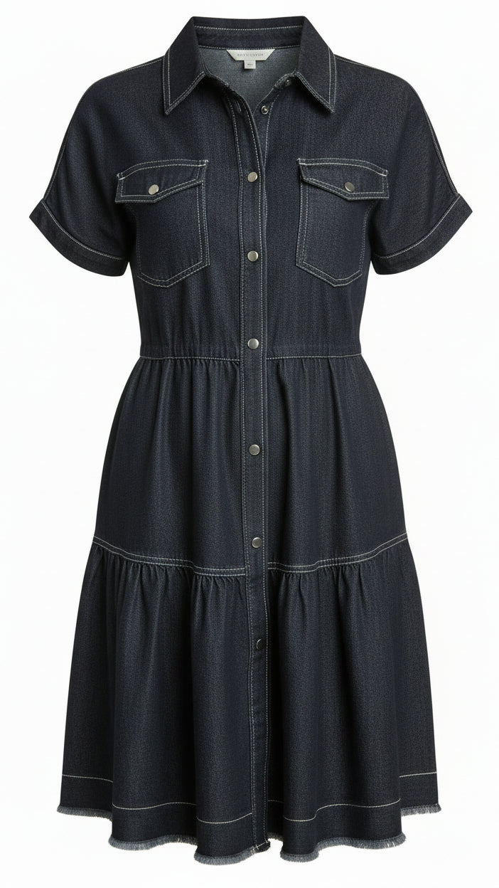 Ava Denim Dress | Charcoal