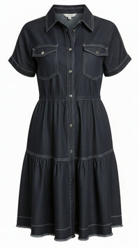 Ava Denim Dress | Charcoal