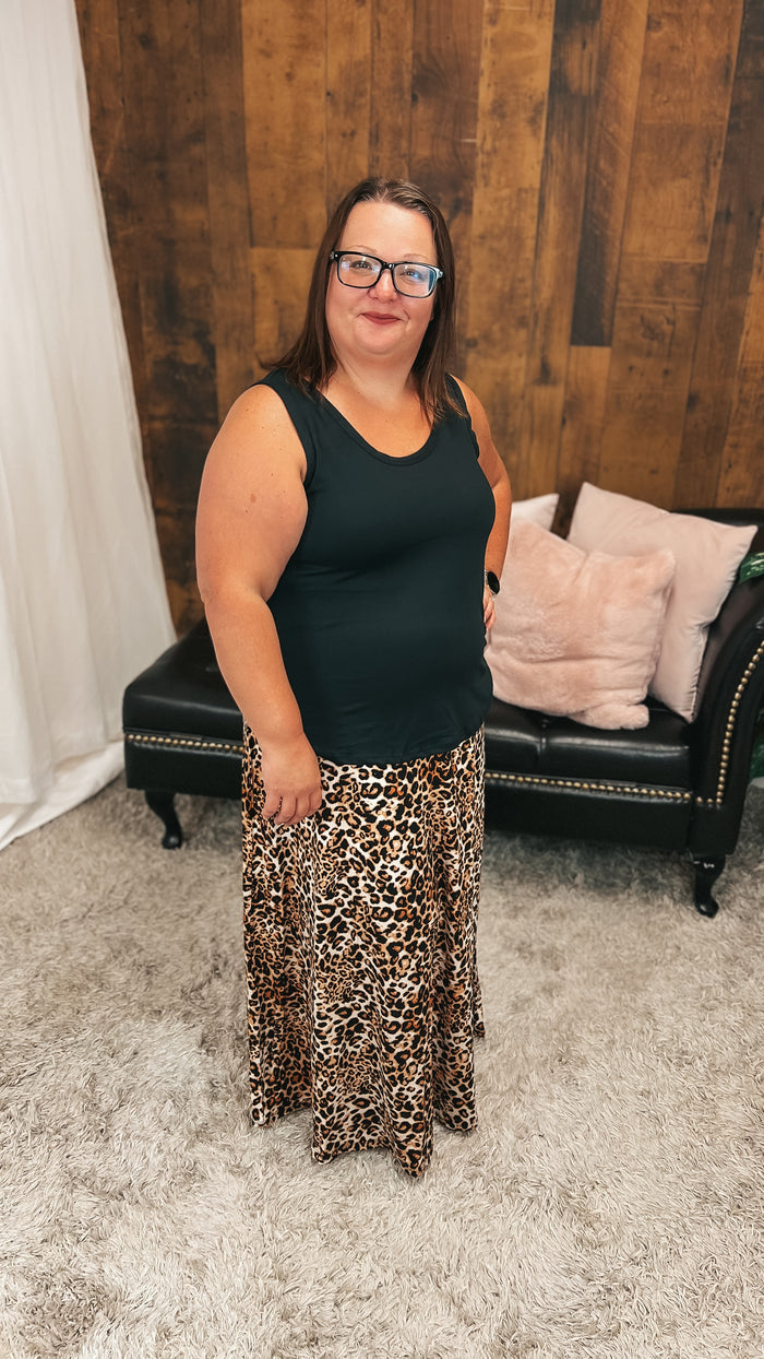 Roxanne Leopard Maxi Skirt