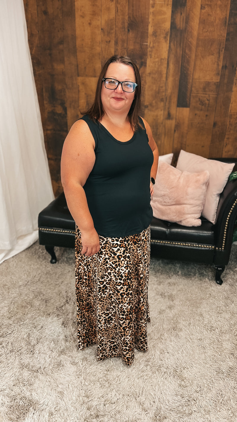 Roxanne Leopard Maxi Skirt