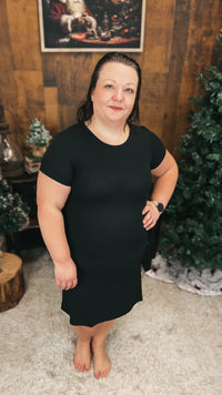 Stacey Ribbed Dress | Black