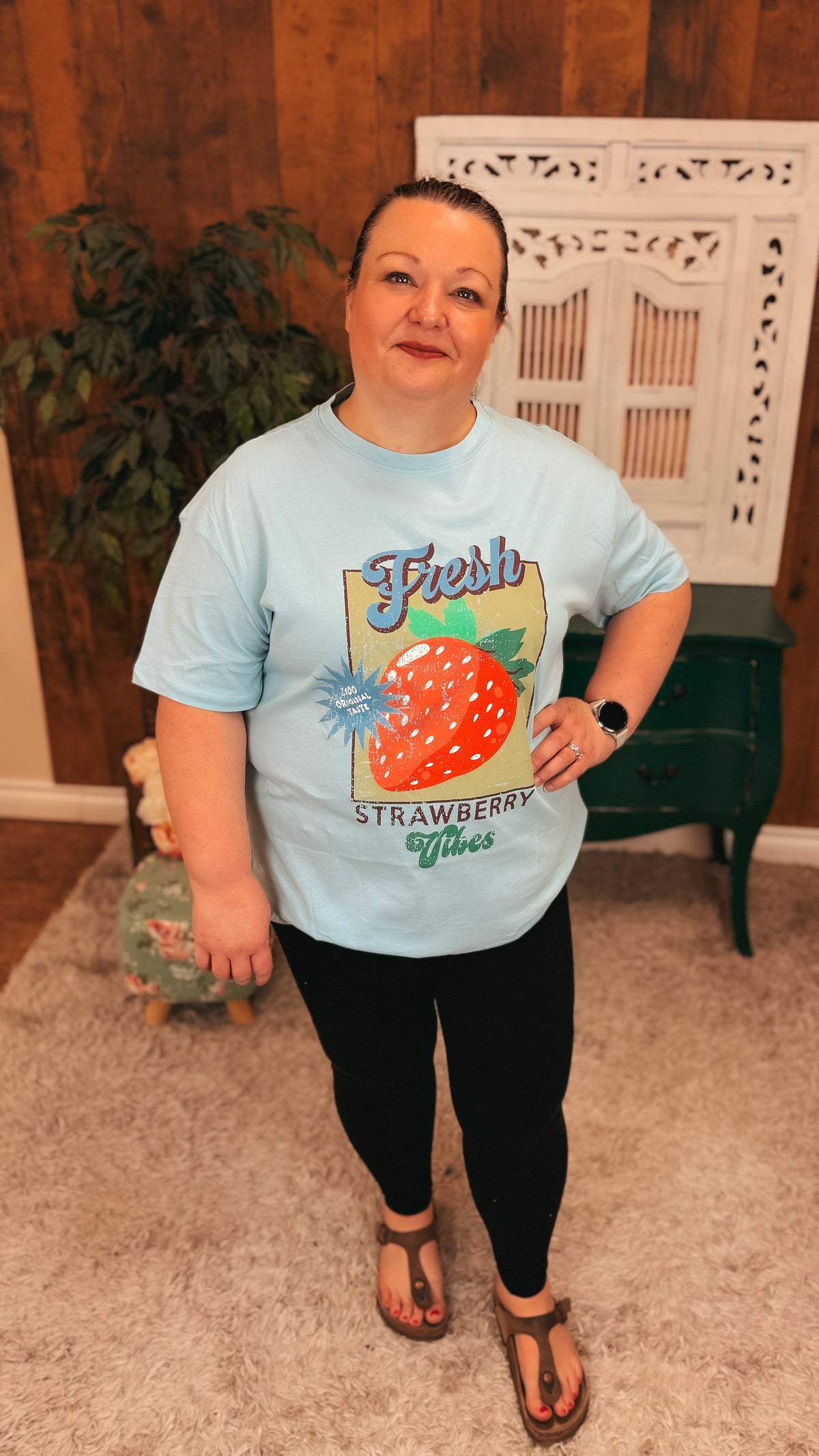 Strawberry Graphic Tee | Blue