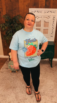 Strawberry Graphic Tee | Blue