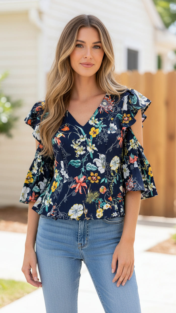 # 1 - Blue Floral | S | SAMPLE SALE