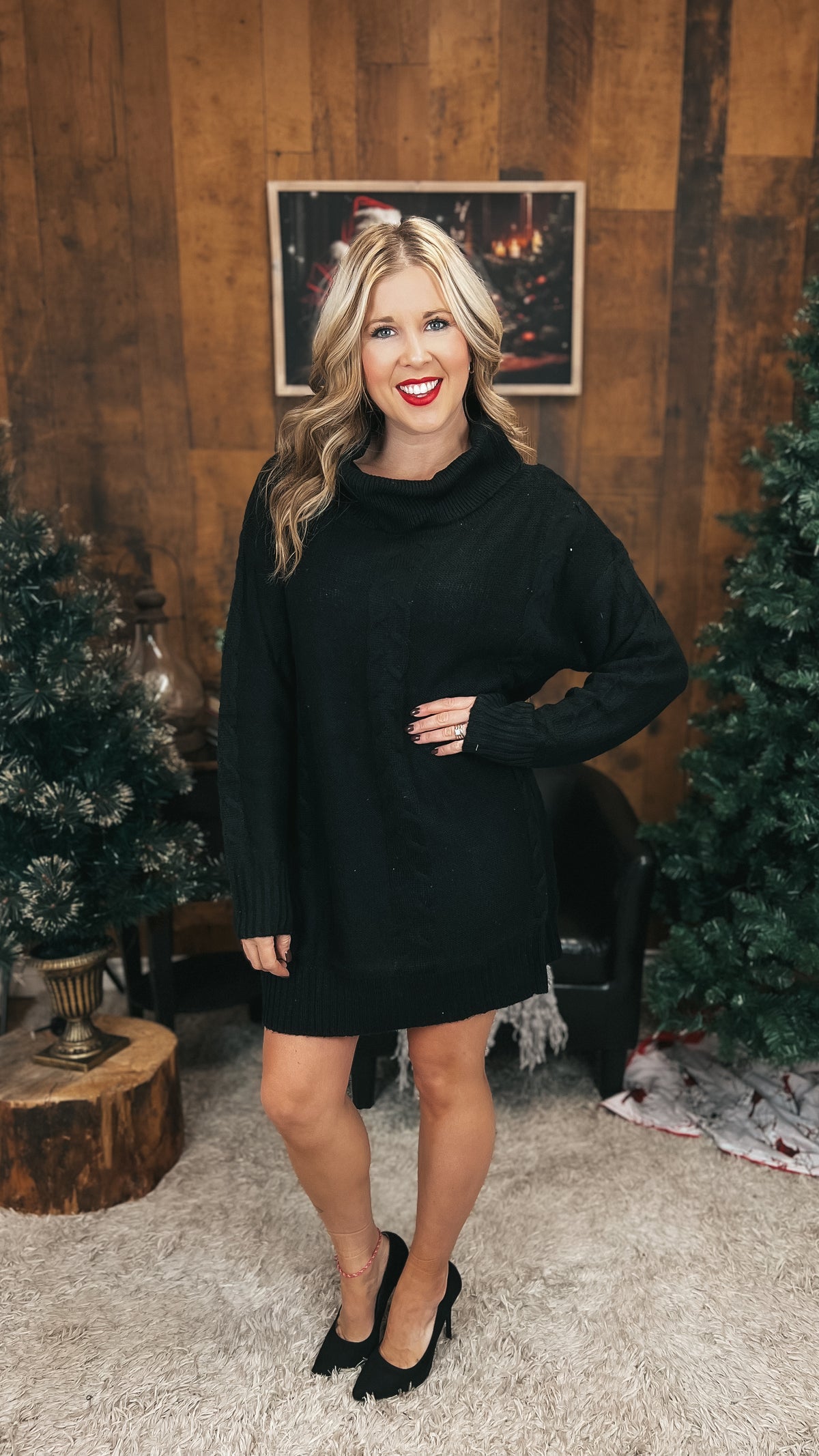 Cathy Cable Knit Sweater | Black