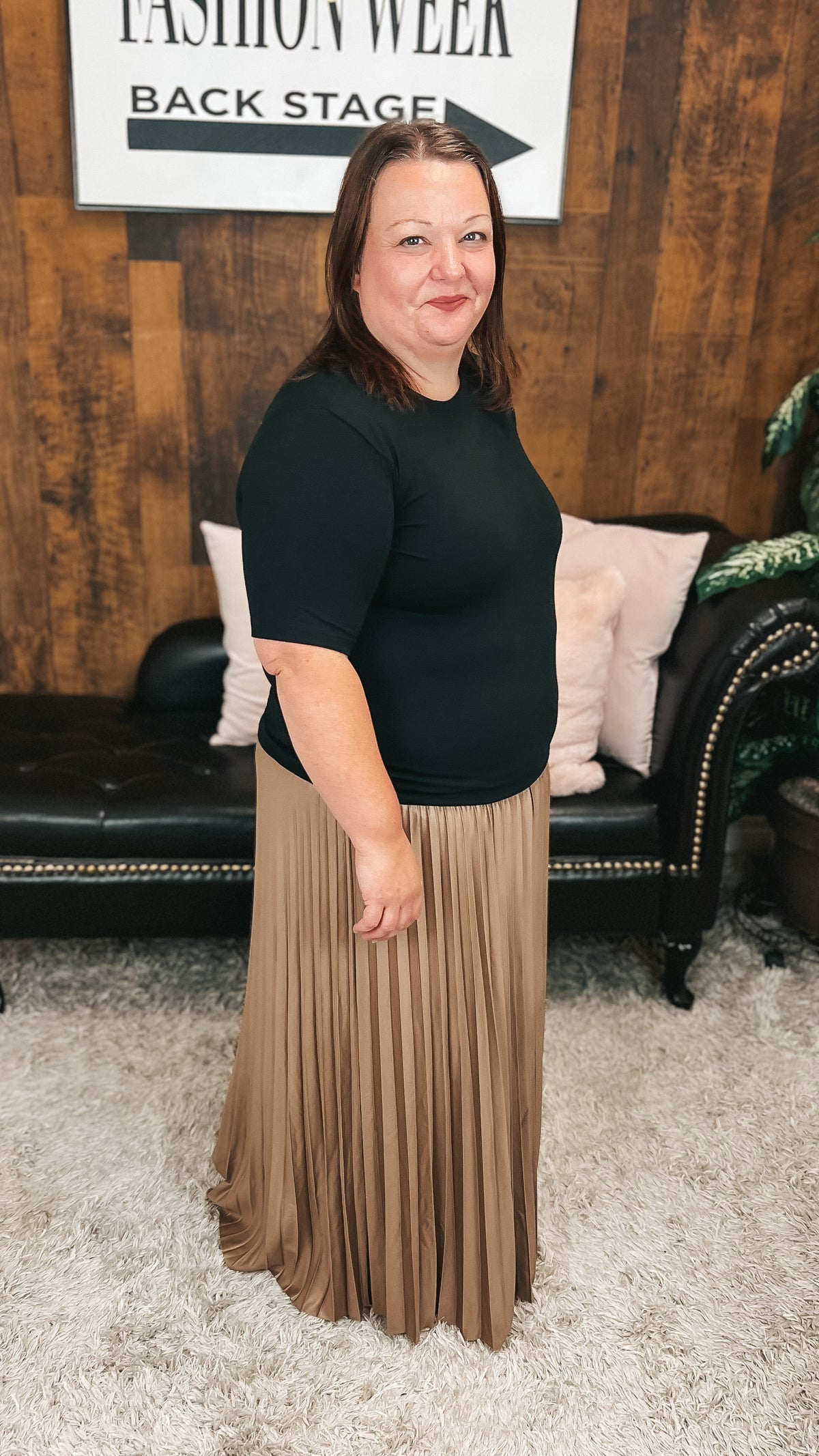 Wendy Pleated Maxi Skirt | Bronze