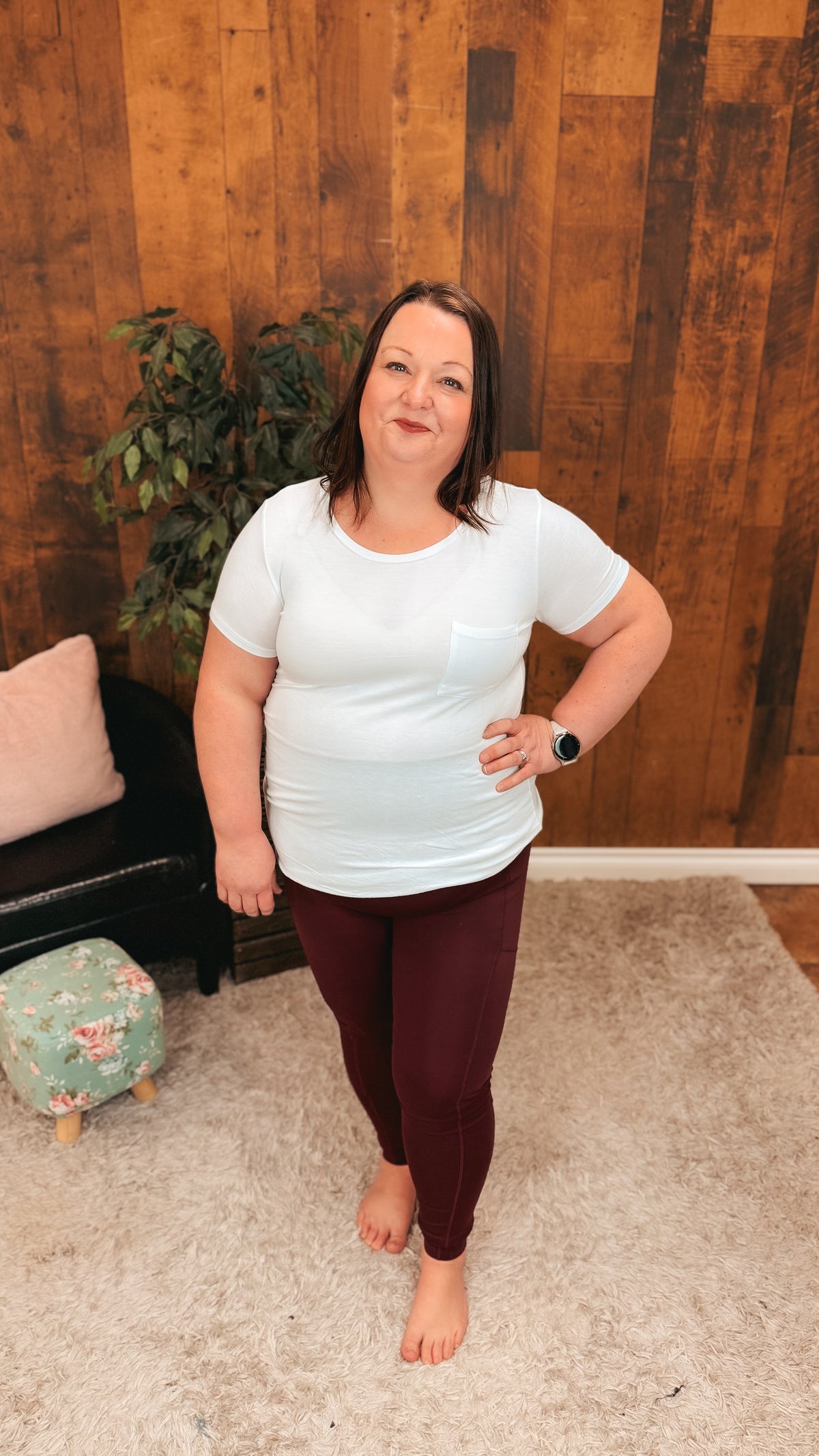 Zoey Athletic Leggings | Wine