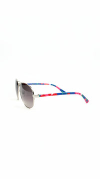 Floral Aviator Sunglasses & Case | Blue Floral