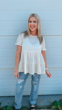 Dolly Babydoll Top: Cream