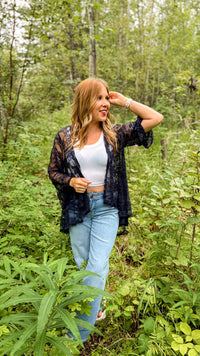 Rosemary Lace Cardigan | Navy