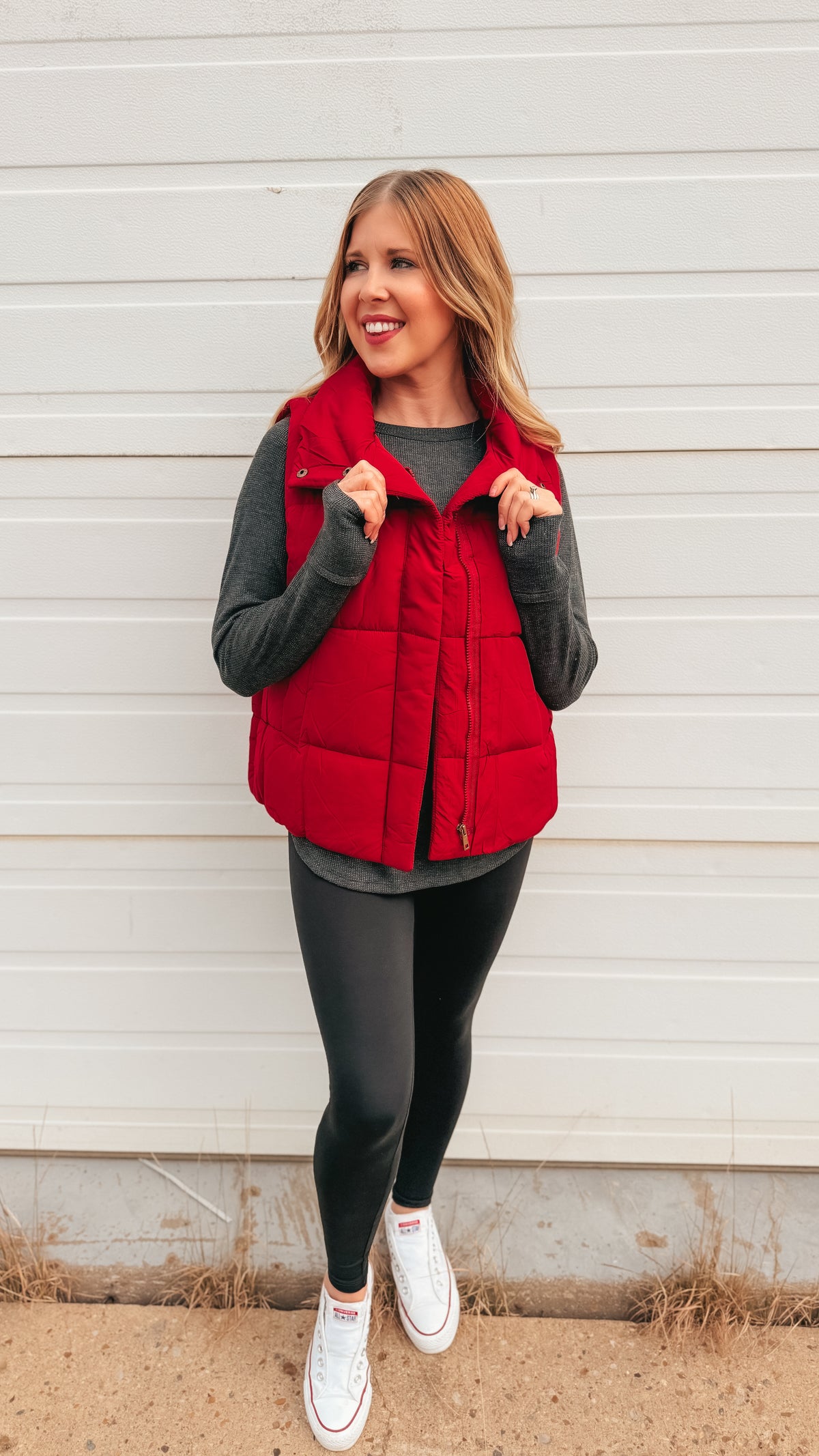 Tori Puffer Vest | Burgundy