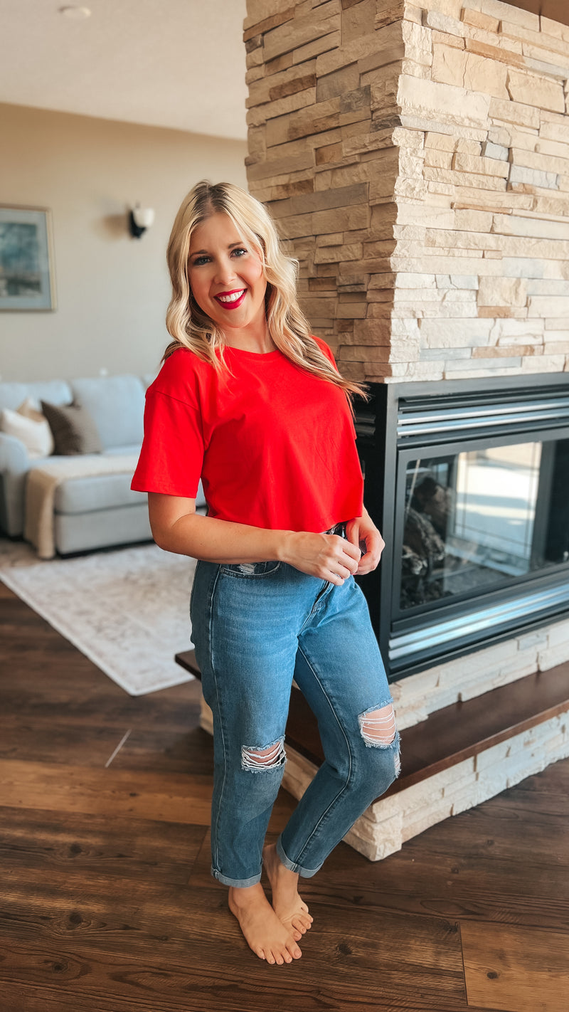 Christa Boxy Tee | Red