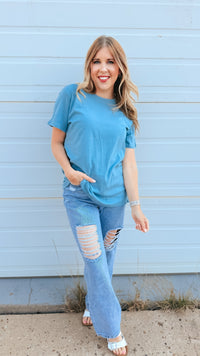 Julia Basic Tee | Blue Grey