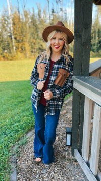 Sam Plaid Shacket | Navy