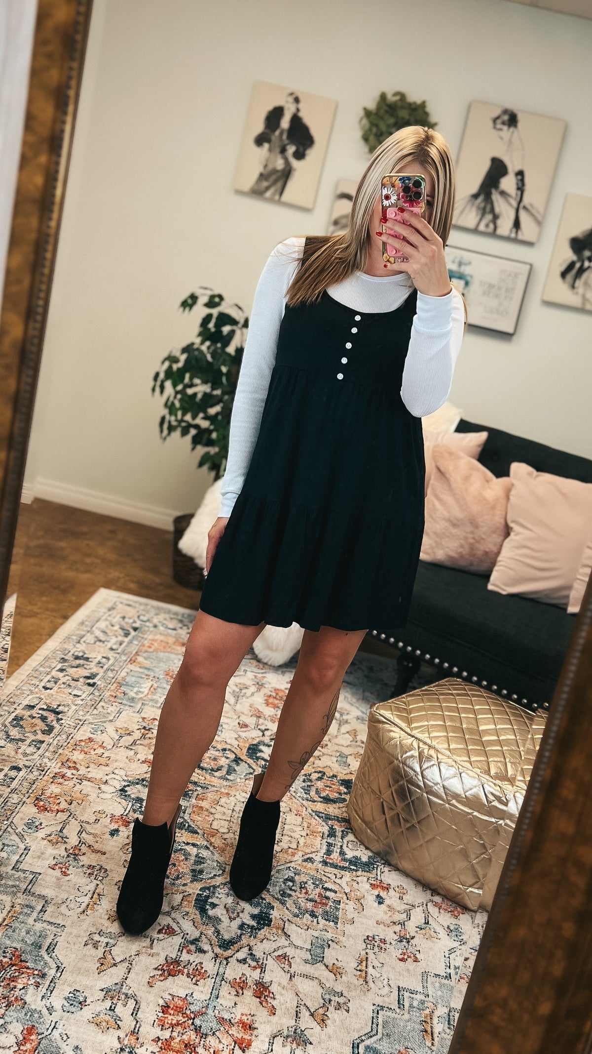 Leah Tiered Tunic | Black