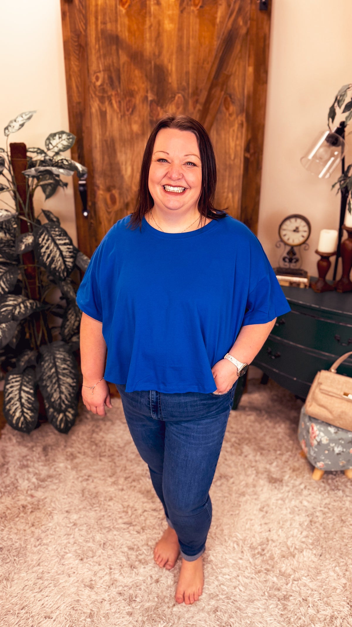 Juliette Flutter Tee | Classic Blue