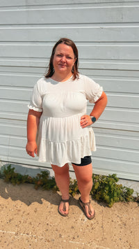 Dolly Babydoll Top: Cream