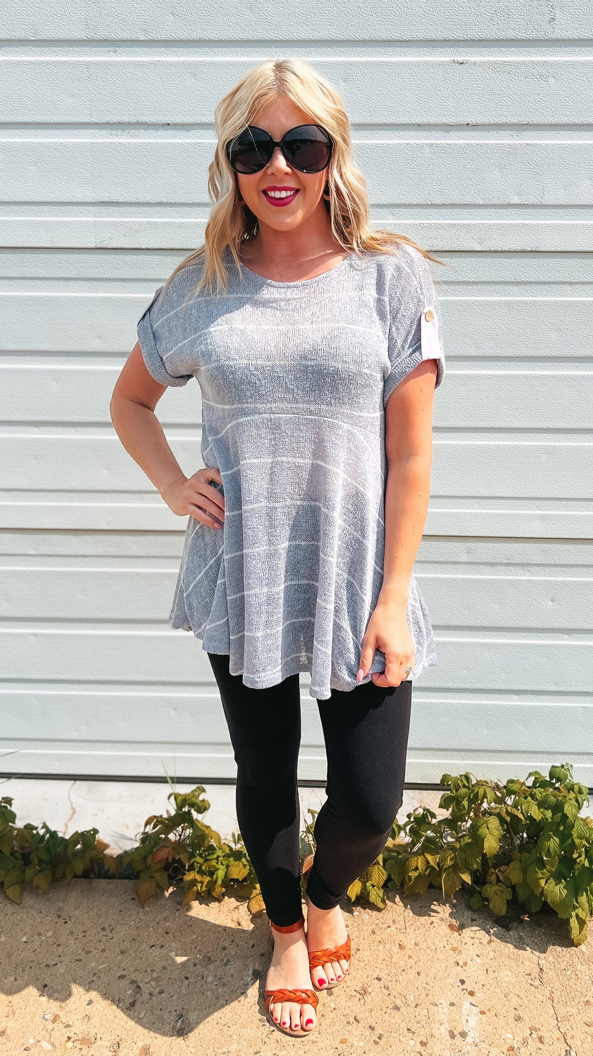 Kelsey Knit Tunic: Blue