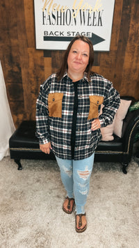 Sam Plaid Shacket | Navy