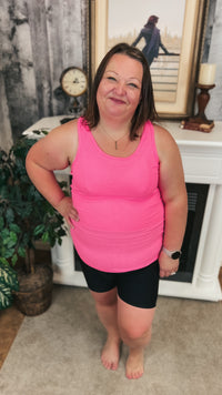 Rynlee Ribbed Tank Top: Neon Fuchsia