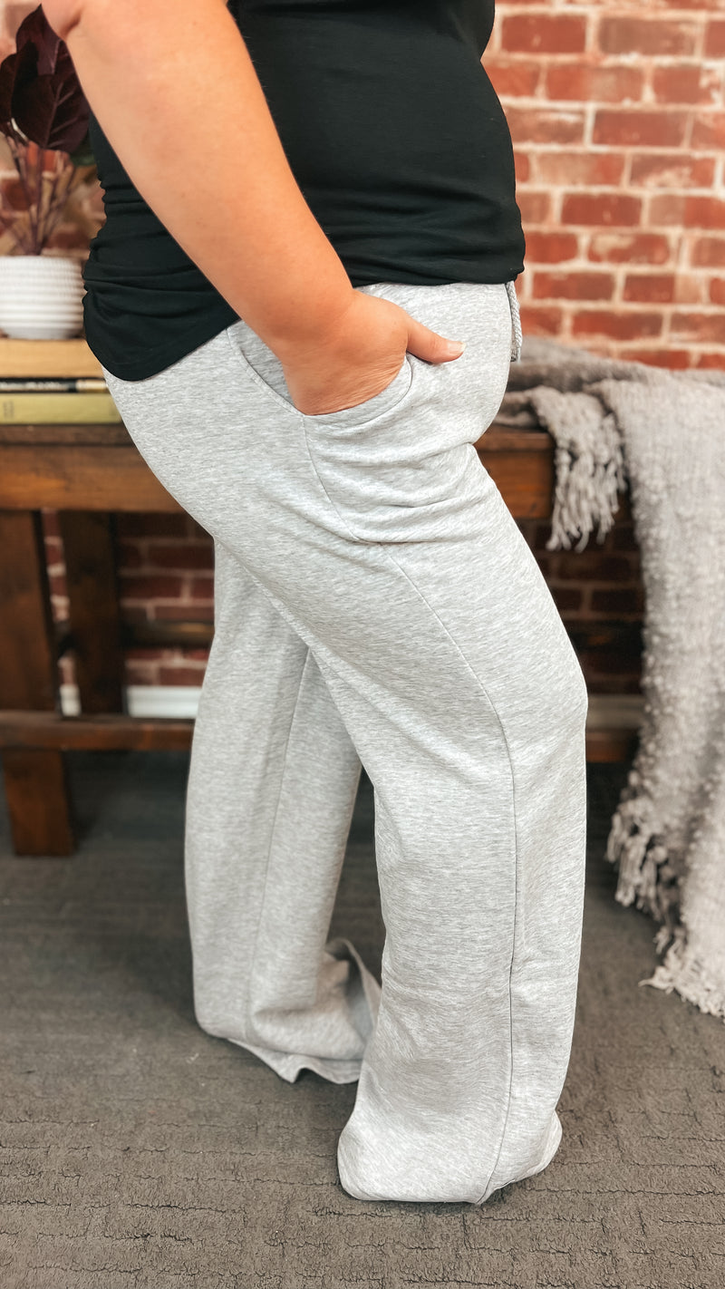 Jodie Wide Leg Jogging Pants | Grey