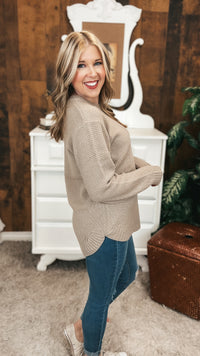 Scarlett Knit Sweater: Light Mocha