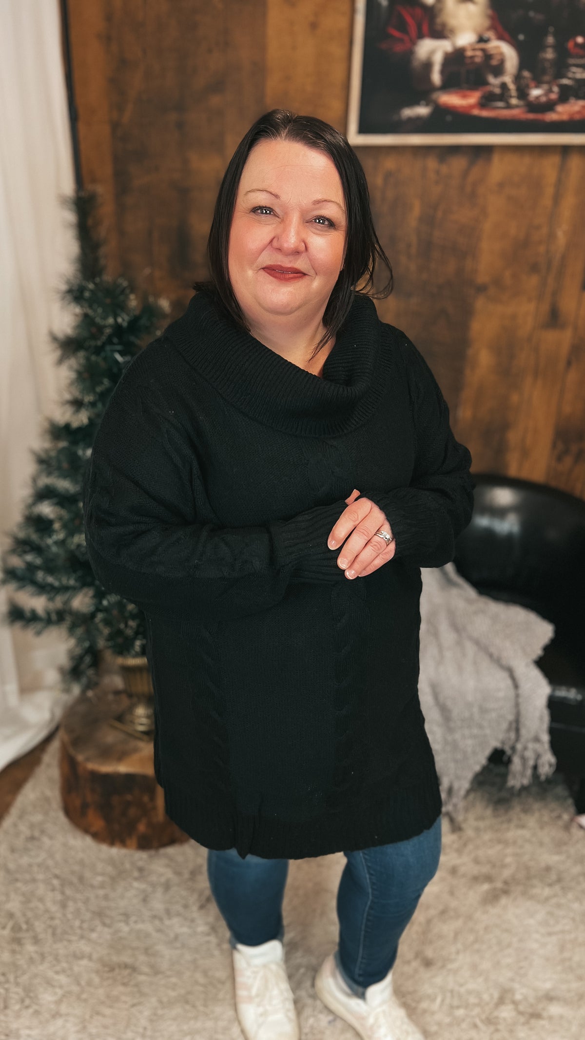 Cathy Cable Knit Sweater | Black