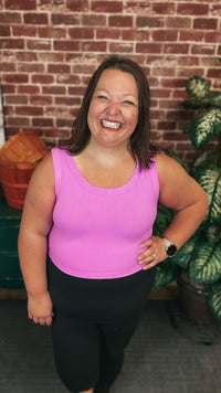 Tamara Ribbed Tank Top: Bright Mauve