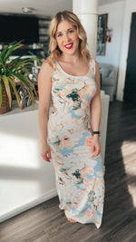 Loriann Floral Maxi Dress: Peach