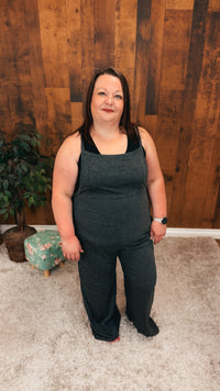 Rebecca Wide Leg Romper | Charcoal
