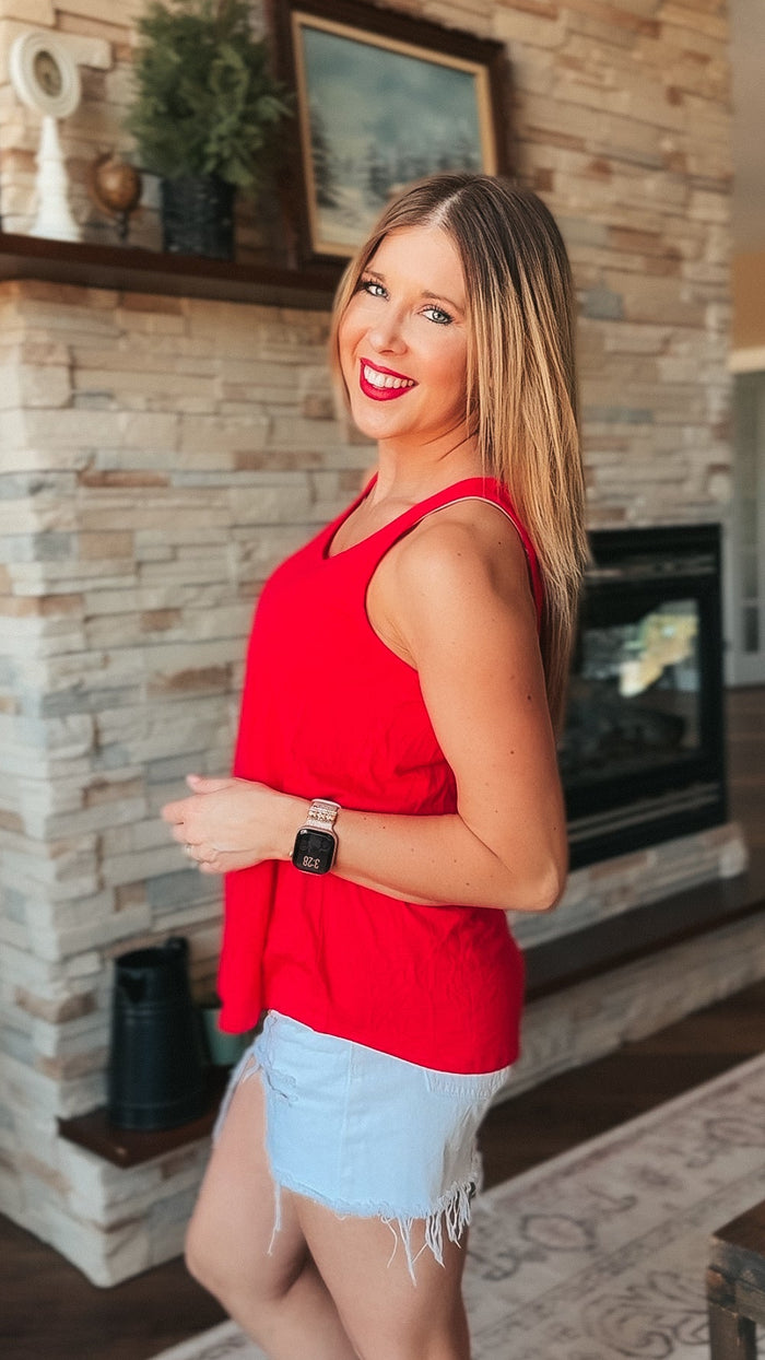 Morgan 2.0 Basic Tank Top | Red