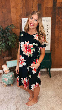 Mariah Floral Sundress | Black