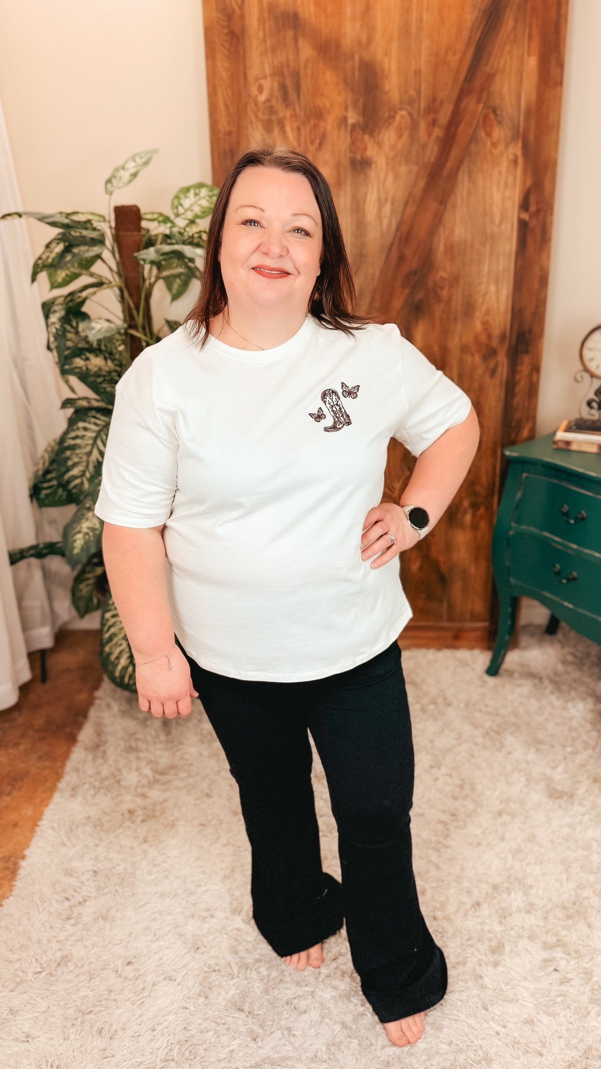 Yeehaw Cowgirl Graphic Tee | Cream