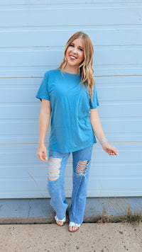 Julia Basic Tee | Blue Grey