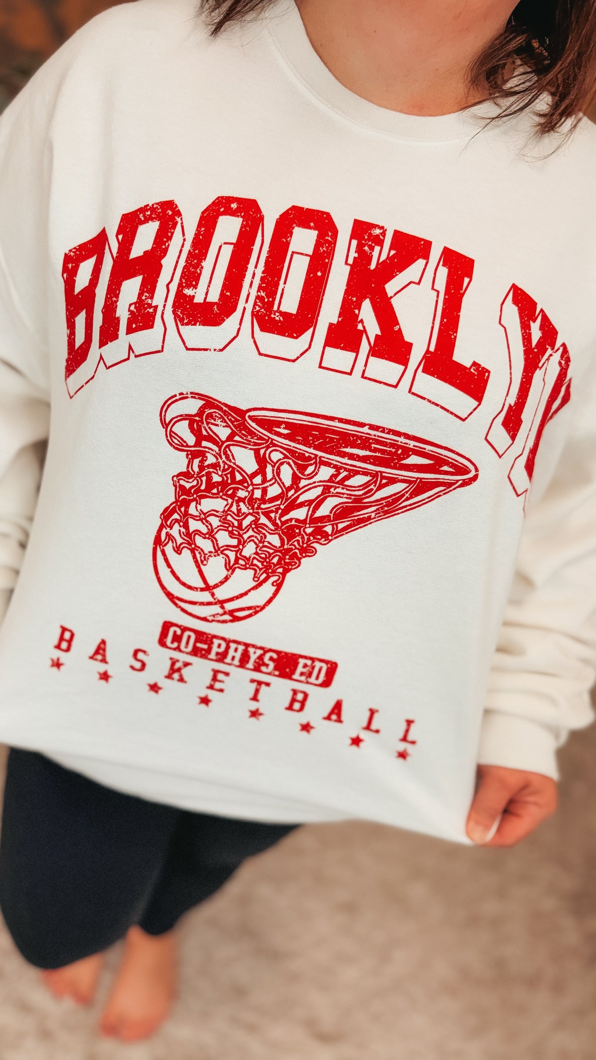 Brooklyn Basketball Crewneck | Ivory