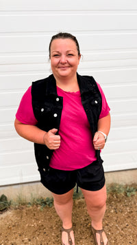 Evie Denim Vest | Black