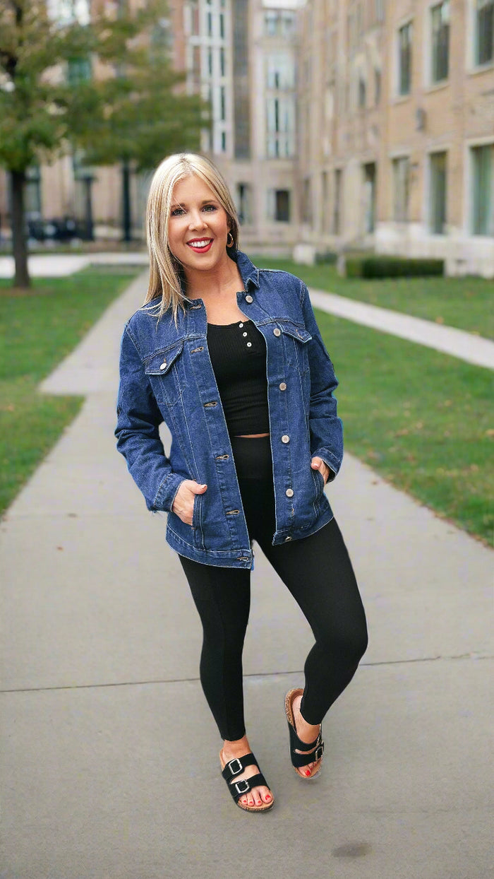 Kate Denim Jacket: Dark Wash