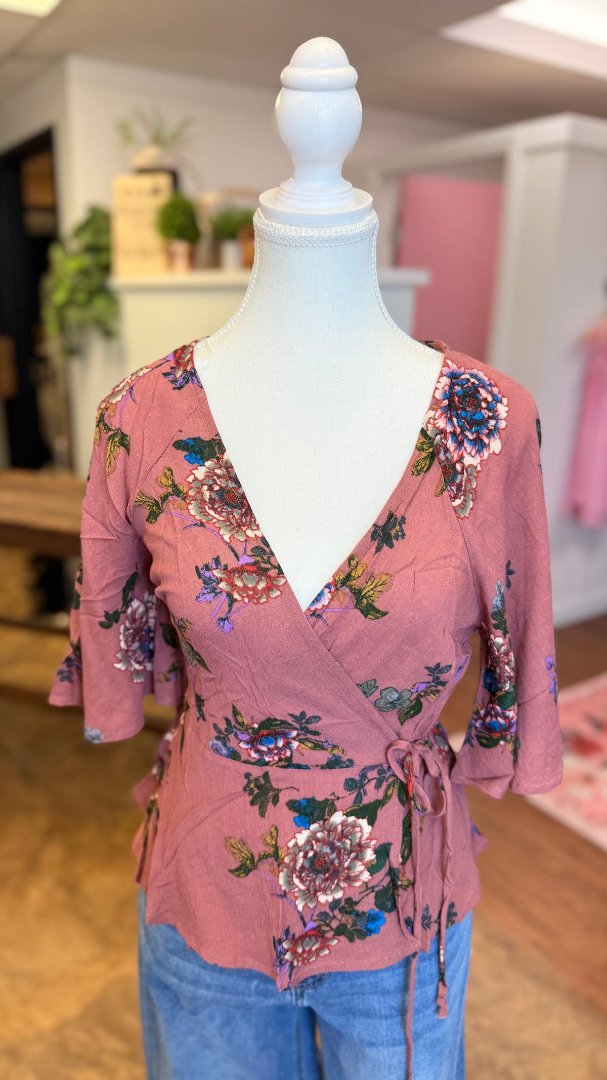 12 Floral Crossover Blouse | S | SAMPLE SALE