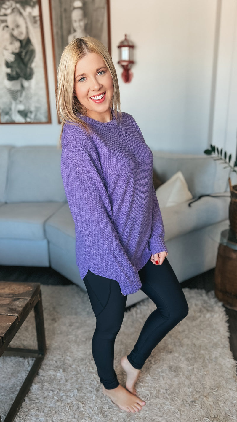 Scarlett Knit Sweater: Lavender