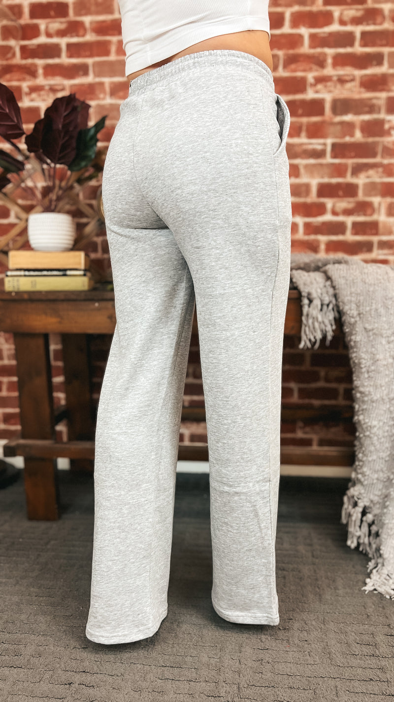 Jodie Wide Leg Jogging Pants | Grey