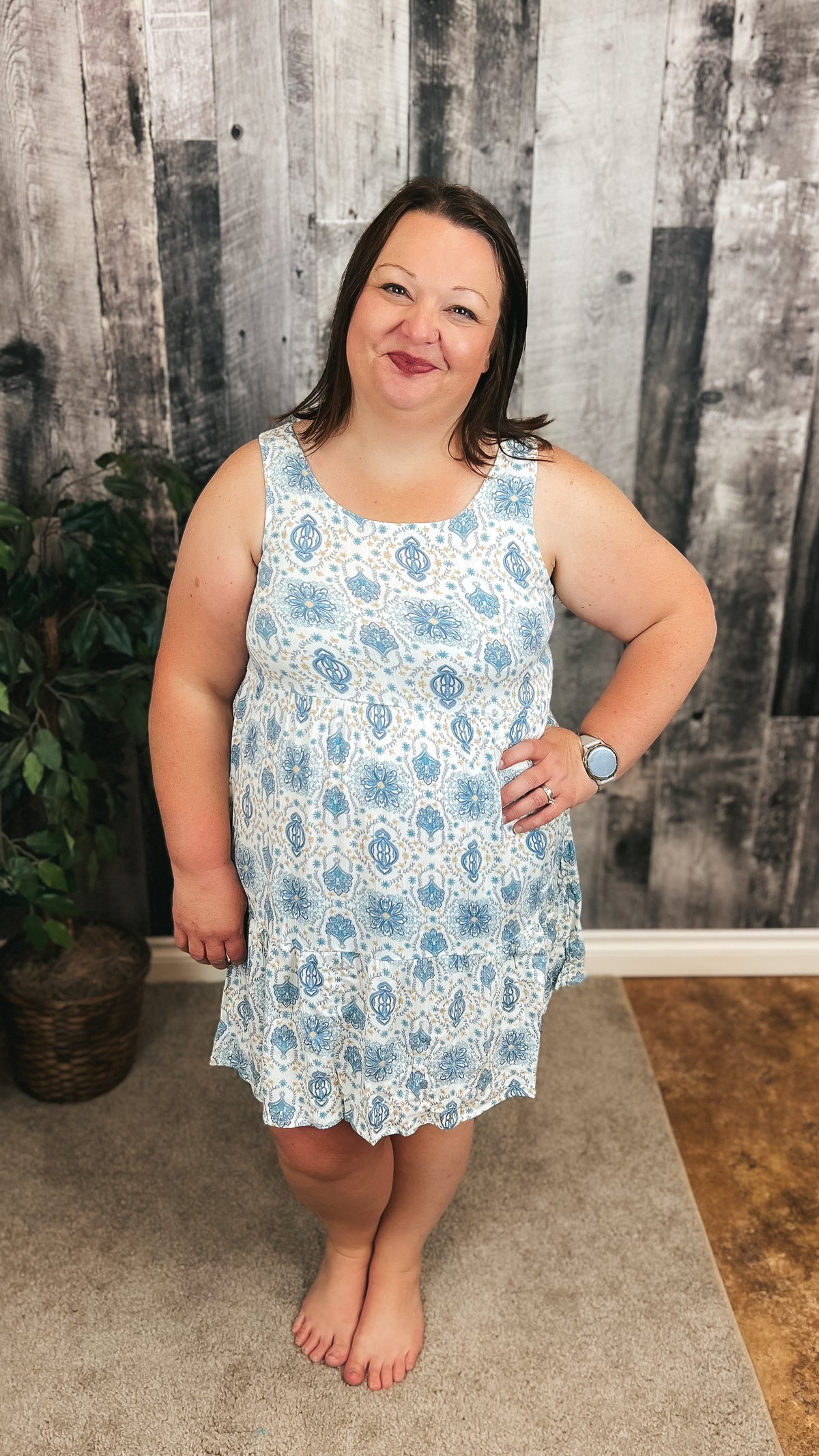 Claire Blue Floral Dress