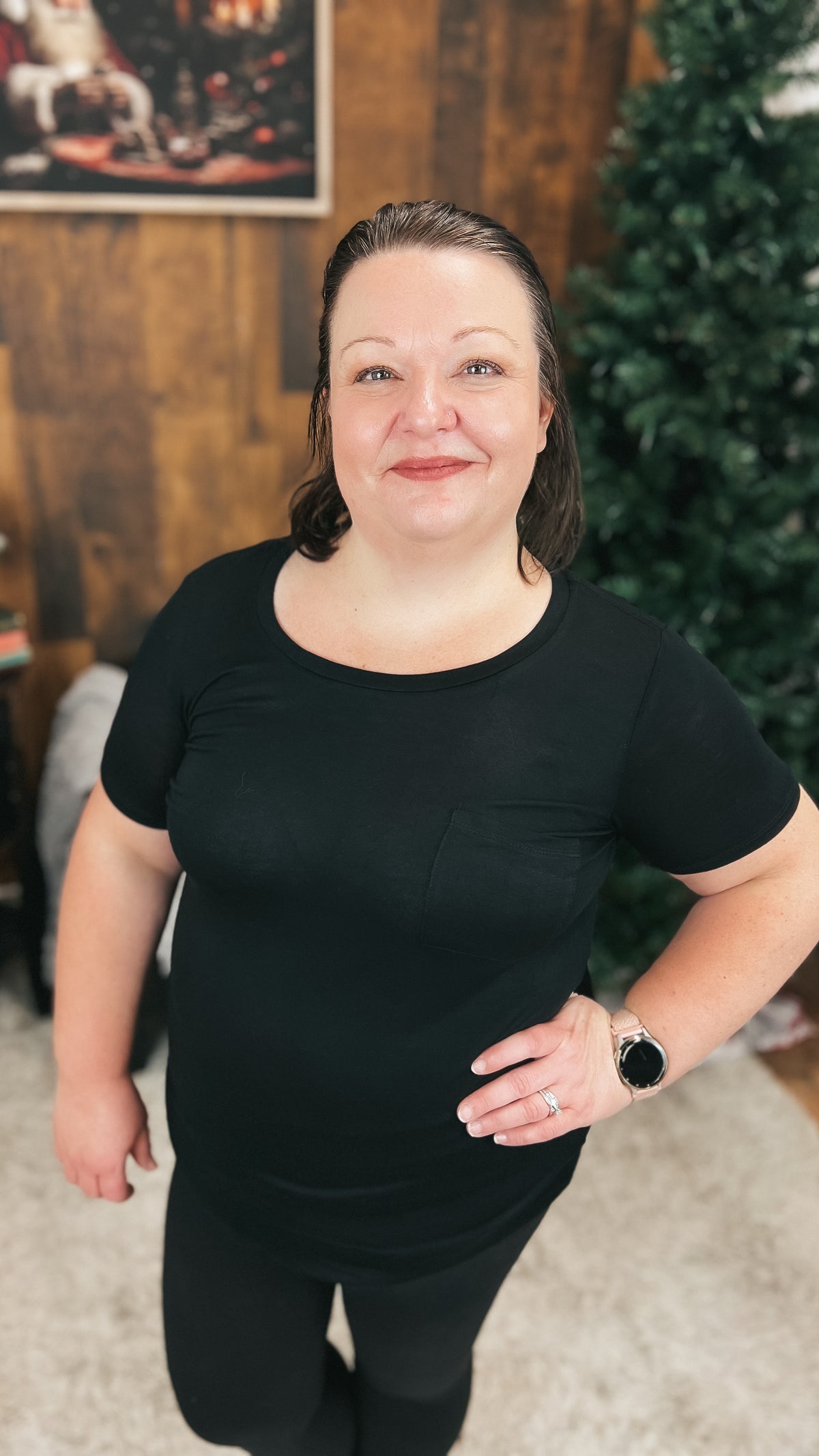 Laura Heathered Tee | Black