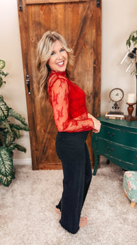 Rosalind Lace Top | Red